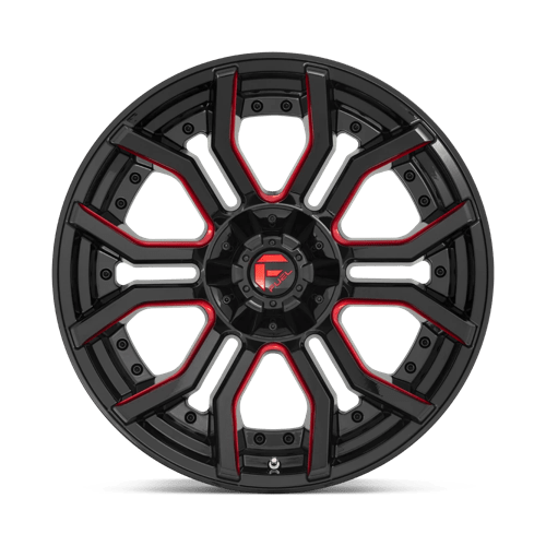 Fuel D712 Rage Gloss Black Red Tinted Clear 1-Piece Wheels