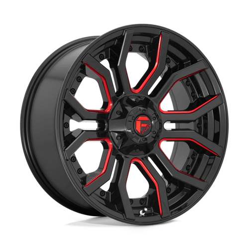 Fuel D712 Rage Gloss Black Red Tinted Clear 1-Piece Wheels