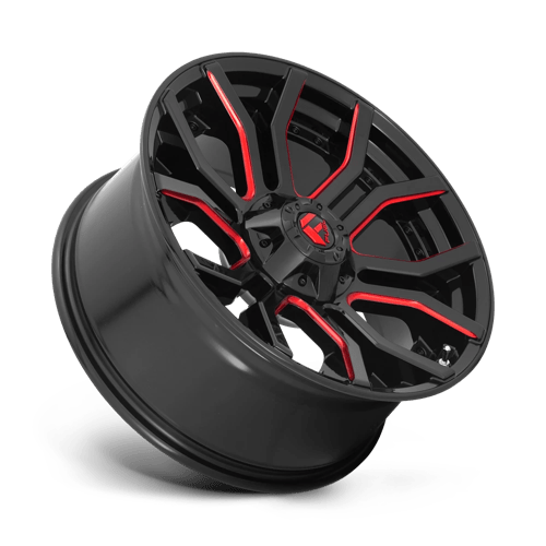 Fuel D712 Rage Gloss Black Red Tinted Clear 1-Piece Wheels