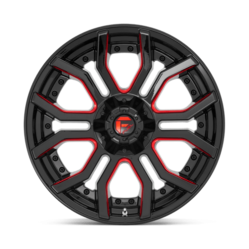 Fuel D712 Rage Gloss Black Red Tinted Clear 1-Piece Wheels