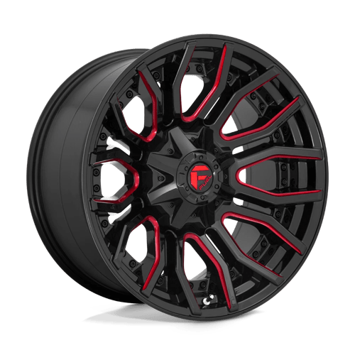 Fuel D712 Rage Gloss Black Red Tinted Clear 1-Piece Wheels