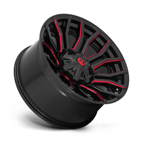 Fuel D712 Rage Gloss Black Red Tinted Clear 1-Piece Wheels