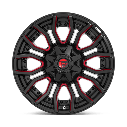 Fuel D712 Rage Gloss Black Red Tinted Clear 1-Piece Wheels