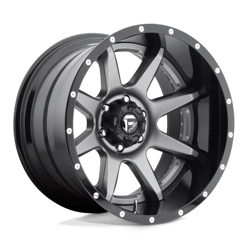 Fuel D238 Rampage Matte Gun Metal Black Lip 2-Piece Wheels