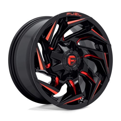 Fuel D755 Reaction Gloss Black Milled With Red Tint 1-Piece Wheels