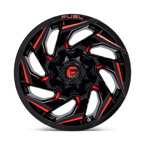 Fuel D755 Reaction Gloss Black Milled With Red Tint 1-Piece Wheels