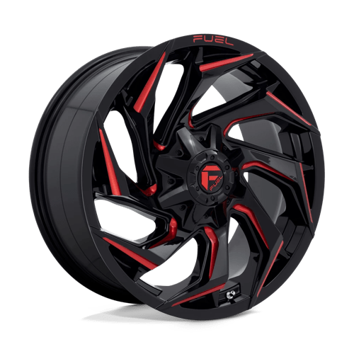 Fuel D755 Reaction Gloss Black Milled With Red Tint 1-Piece Wheels