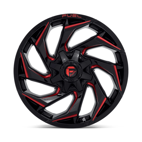 Fuel D755 Reaction Gloss Black Milled With Red Tint 1-Piece Wheels