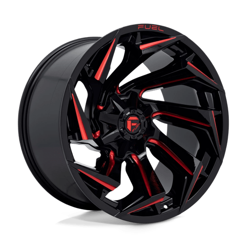 Fuel D755 Reaction Gloss Black Milled With Red Tint 1-Piece Wheels