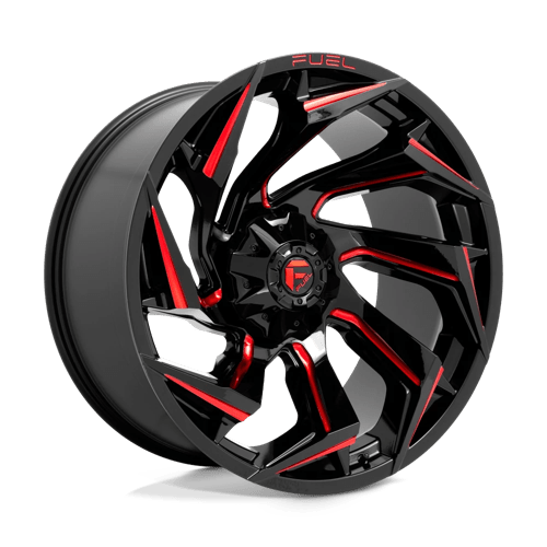 Fuel D755 Reaction Gloss Black Milled With Red Tint 1-Piece Wheels