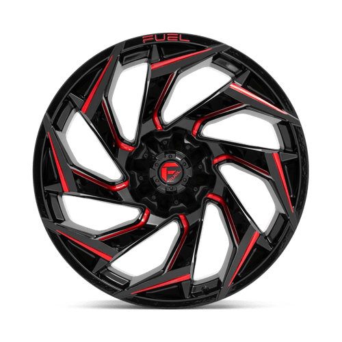 Fuel D755 Reaction Gloss Black Milled With Red Tint 1-Piece Wheels