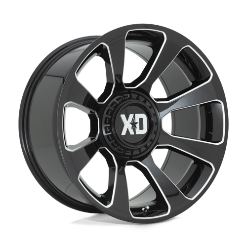 KMC XD854 Reactor Gloss Black Milled Wheels