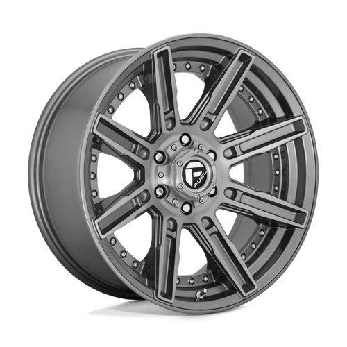 Fuel D710 Rogue Platinum Brushed Gun Metal Tinted Clear 1-Piece Wheels