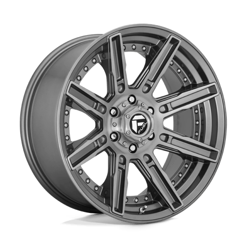 Fuel D710 Rogue Platinum Brushed Gunmetal Tinted Clear 1-Piece Wheels