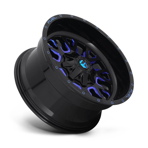 Fuel D645 Stroke Gloss Black Blue Tinted Clear 1-Piece Wheels