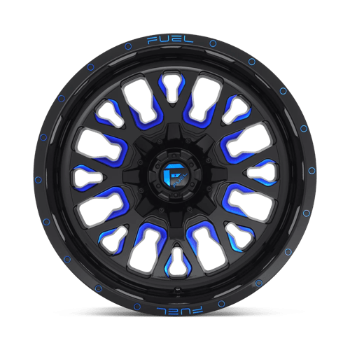 Fuel D645 Stroke Gloss Black Blue Tinted Clear 1-Piece Wheels