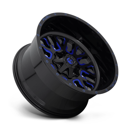 Fuel D645 Stroke Gloss Black Blue Tinted Clear 1-Piece Wheels