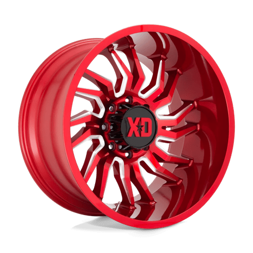 KMC XD858 Tension Candy Red Milled Wheels