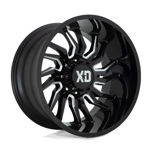 KMC XD858 Tension Gloss Black Milled Wheels