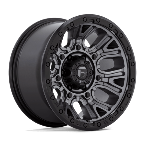 Fuel D825 Traction Matte Gunmetal With Black Ring 1-Piece Wheels