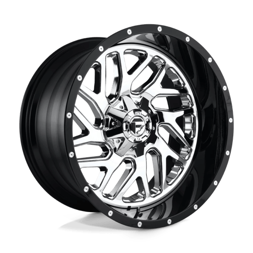 Fuel D211 Triton Chrome Plated Gloss Black Lip 2-Piece Wheels