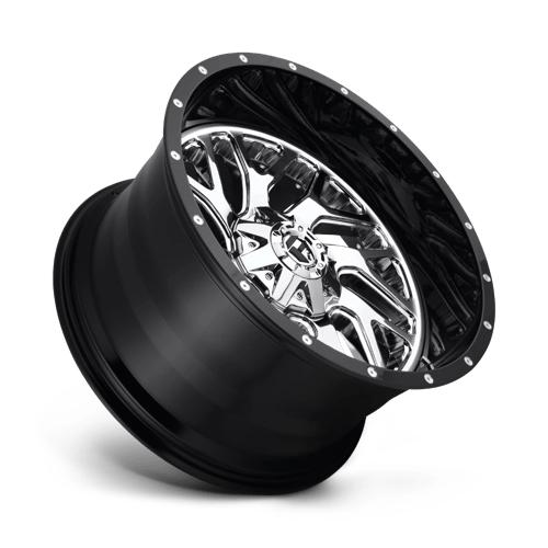 Fuel D211 Triton Chrome Plated Gloss Black Lip 2-Piece Wheels