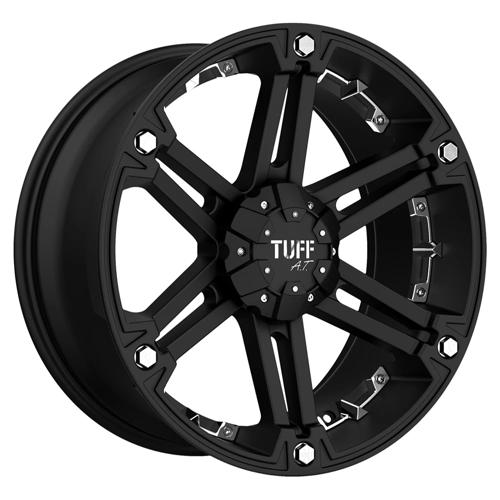 Tuff T01 Flat Black With Chrome Inserts Wheels