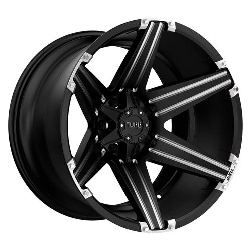 Tuff T12 Satin Black With Milled Spoke Wheels