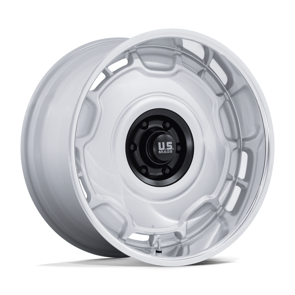 US Mag UC146 Arlington Silver Matte Black Center with Diamond Cut Lip Wheels, Cast Aluminum