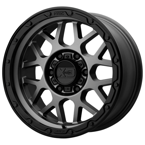 KMC XD135 Grenade Or Matte Gray Matte Black Lip Wheels