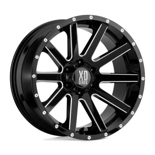 KMC XD818 Heist Gloss Black Milled Wheels