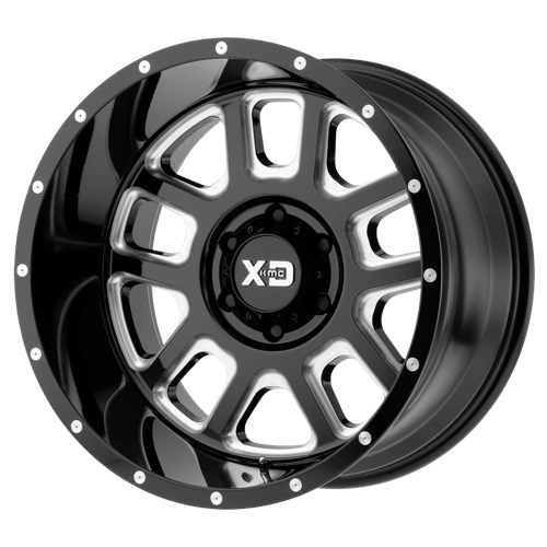 KMC XD828 Delta Gloss Black Milled Wheels