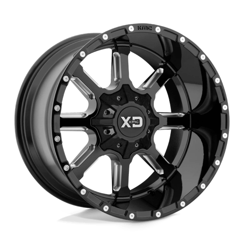 KMC XD838 Mammoth Gloss Black Milled Wheels