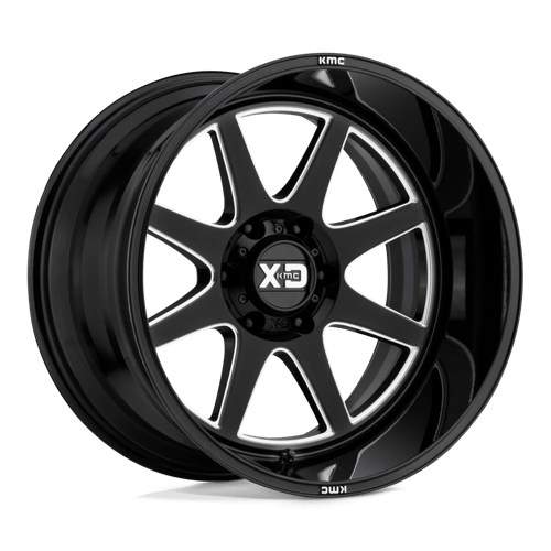 KMC XD844 Pike Gloss Black Milled Wheels