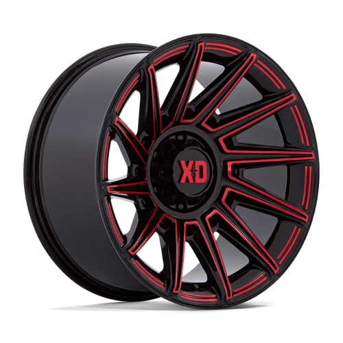 KMC XD867 Specter Gloss Black With Red Tint Wheels