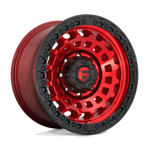 Fuel D632 Zephyr Candy Red Black Bead Ring 1-Piece Wheels