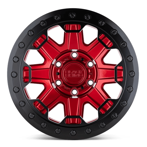 Black Rhino Rift Beadlock Candy Red With Black Ring Wheels