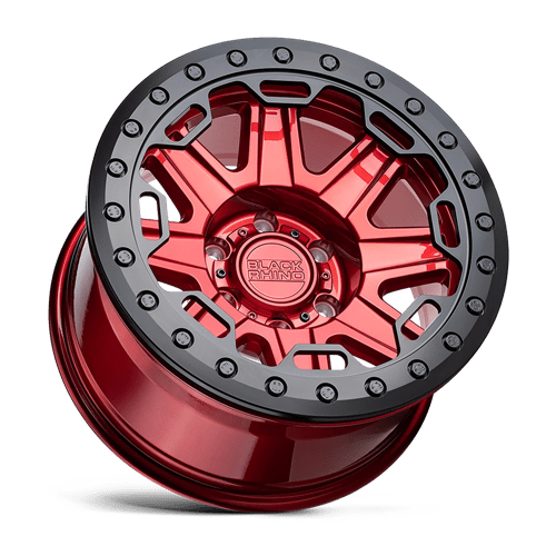 Black Rhino Rift Beadlock Candy Red With Black Ring Wheels