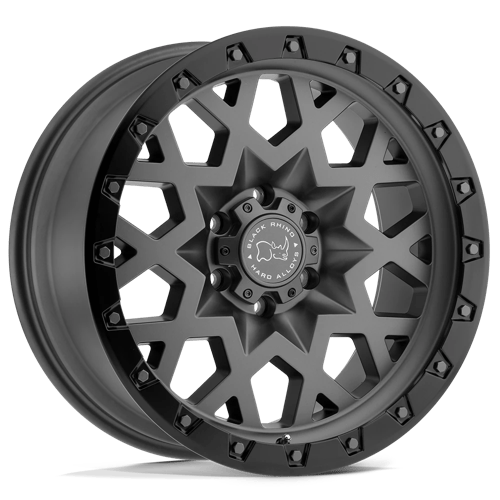 Black Rhino Sprocket Matte Gunmetal With Black Ring Wheels