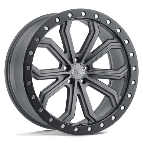 Black Rhino Trabuco Matte Gunmetal With Black Ring & Silver Bolts Wheels