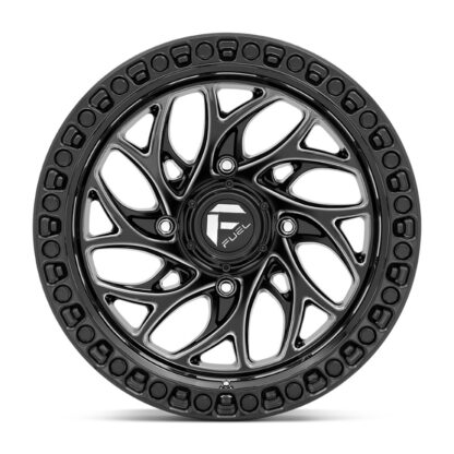 15 fuel runner d741 black milled wheels face